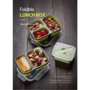 Foldble Lunch Box M 600 + 350 ml – Plato/Lunchera Colapsable Silicona + Cubierto | NATUREHIKE