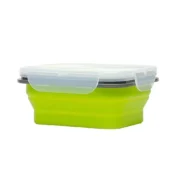 Táper Plegable Silicona Vianda 1 Espacios + Tenedor Cuchara