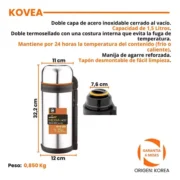 Termo Acero Inoxidable Kovea Megahot 1,2 Litros